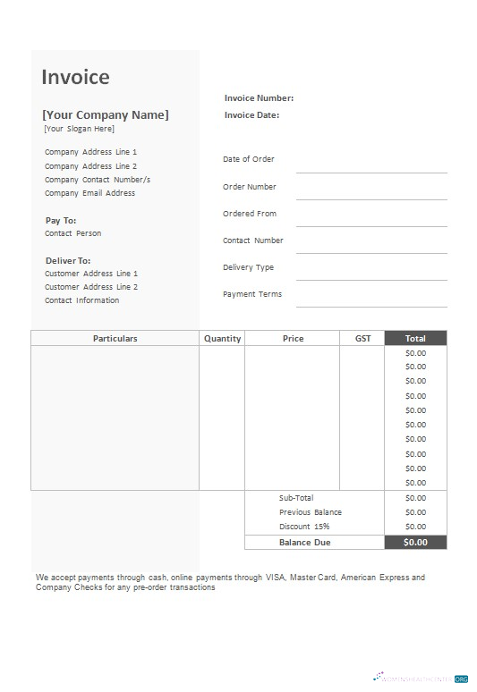 Download Free Bakery Invoice Template Photoshop template
